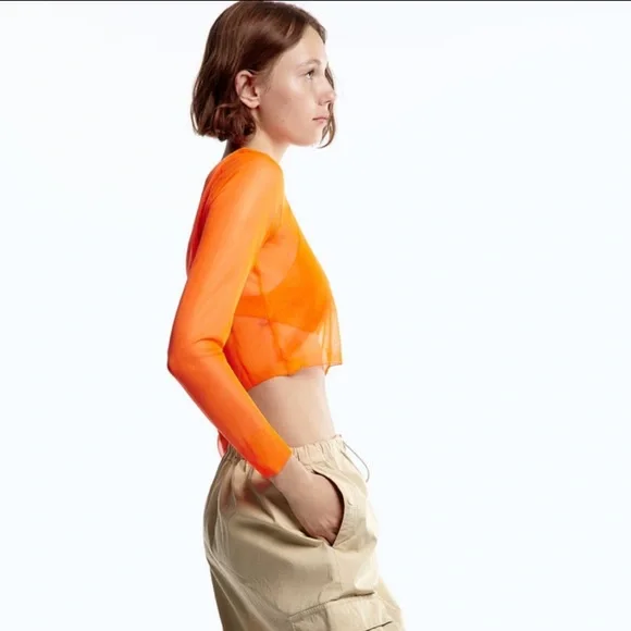 Zara Semi-Sheer Knit Top - Picture 3 of 6